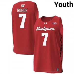 Red Andrew Rohde #7 Wisconsin Youth Special Game Jersey | Badger Nation Basketball Apparel 52841609