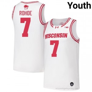 Andrew Rohde #7 Badgers Jersey | Elite White Youth Basketball Kit 57946593