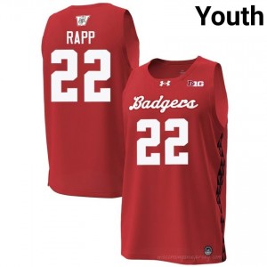 Red Austin Rapp #22 Wisconsin Youth Special Game Jersey | Badger Nation Basketball Apparel 65850371