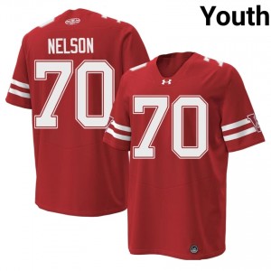 Authentic Barrett Nelson #70 UW Football 1980 Throwback Jersey | Red Youth College Edition 45559384