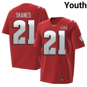 Wisconsin Badgers Cairo Skanes Youth 2026 Jersey | #21 Red University Football Gear 57620515