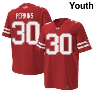 Authentic Charles Perkins #30 Wisconsin Badgers Football 1980 Throwback Jersey | Red Youth University Edition 87463590
