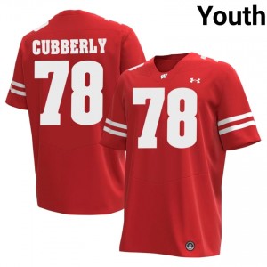 Red Colin Cubberly #78 Wisconsin Youth Jersey | Badger Nation Football Apparel 56226970