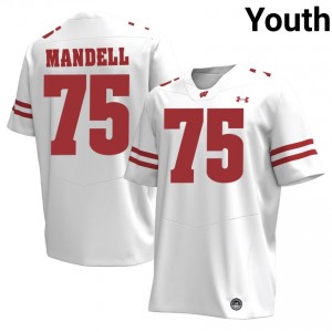 Emerson Mandell Wisconsin #75 Jersey | Official Badgers White Youth NCAA Football Uniform 59590476