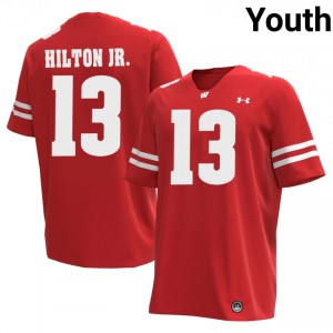 Red Eugene Hilton Jr. #13 Wisconsin Youth Jersey | Badger Nation Football Apparel 17034254