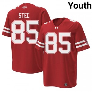 Authentic Grant Stec #85 Wisconsin Badgers Football 1980 Throwback Jersey | Red Youth University Edition 62185397
