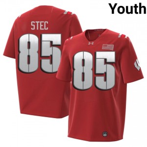 UW Badgers Grant Stec Youth 2026 Jersey | #85 Red Player Football Gear 78934116