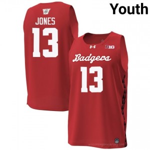 Red Hayden Jones #13 Wisconsin Youth Special Game Jersey | Badger Nation Basketball Apparel 85922510