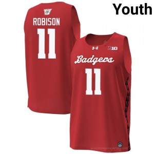 UW Badgers Jack Robison Youth Special Game Jersey | #11 Red Player Hoops Gear 86174132