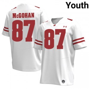 Jackson McGohan Wisconsin #87 Jersey | Official Badgers White Youth Player Football Uniform 75125723