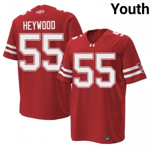 Authentic Kevin Heywood #55 Wisconsin Football 1980 Throwback Jersey | Red Youth NCAA Edition 58609055