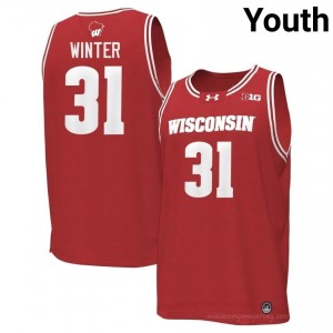 Nolan Winter Wisconsin #31 Jersey | Official Badgers Red Youth College Basketball Uniform 38613632