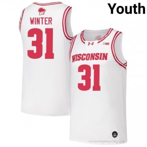 Authentic Nolan Winter #31 Wisconsin Basketball Jersey | White Youth NCAA Edition 94150121