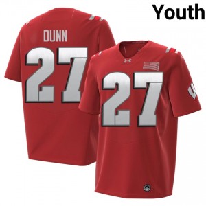 UW Raphael Dunn Youth 2026 Jersey | #27 Red College Football Gear 84272387