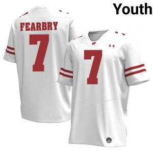 Tyreese Fearbry Wisconsin #7 Jersey | Official Badgers White Youth High School Football Uniform 32163852