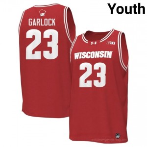#23 Will Garlock UW Badgers Youth Premium Stitched Basketball Jersey | Red Player Game-Day Style 93510173