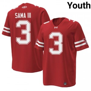 Authentic Abu Sama III #3 Wisconsin Football 1980 Throwback Jersey | Red Youth NCAA Edition 89377287