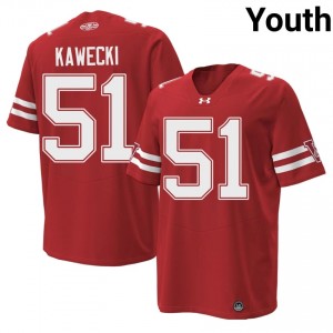 Authentic Austin Kawecki #51 Wisconsin Football 1980 Throwback Jersey | Red Youth NCAA Edition 10198084