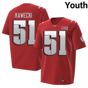 Badgers Austin Kawecki Youth 2026 Jersey | #51 Red High School Football Gear 97351147