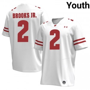 Chris Brooks Jr. Wisconsin #2 Jersey | Official Badgers White Youth NCAA Football Uniform 18582475