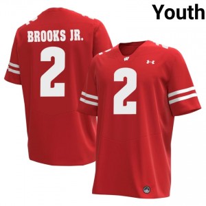 Red Chris Brooks Jr. #2 Wisconsin Youth Jersey | Badger Nation Football Apparel 32624464
