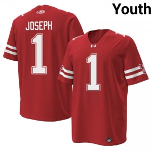 Authentic Colton Joseph #1 UW Football 1980 Throwback Jersey | Red Youth College Edition 75153641