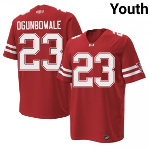 Authentic Dare Ogunbowale #23 Wisconsin Football 1980 Throwback Jersey | Red Youth NCAA Edition 86339090