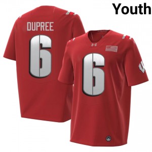 UW Darrion Dupree Youth 2026 Jersey | #6 Red College Football Gear 93380543