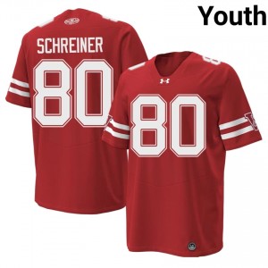 Authentic Dave Schreiner #80 Wisconsin Badgers Football 1980 Throwback Jersey | Red Youth University Edition 38334525