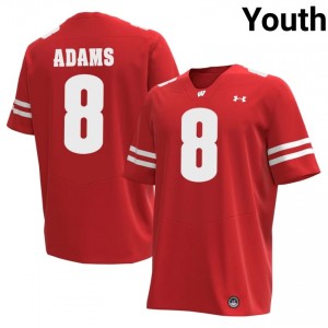 Red Deuce Adams #8 Wisconsin Youth Jersey | Badger Nation Football Apparel 82129401
