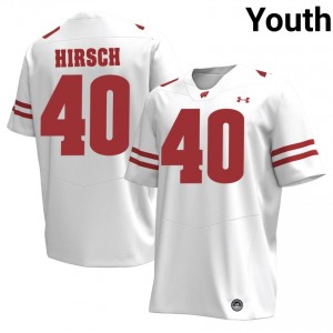 Elroy Hirsch Wisconsin #40 Jersey | Official Badgers White Youth College Football Uniform 99440889