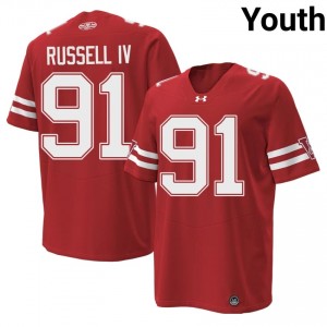 Authentic Hammond Russell IV #91 Wisconsin Football 1980 Throwback Jersey | Red Youth NCAA Edition 92797591