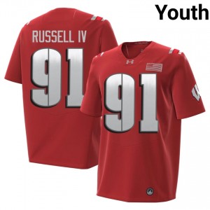 Badgers Hammond Russell IV Youth 2026 Jersey | #91 Red High School Football Gear 55727190