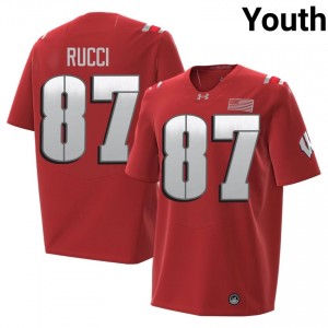 Wisconsin Hayden Rucci Youth 2026 Jersey | #87 Red NCAA Football Gear 49637872
