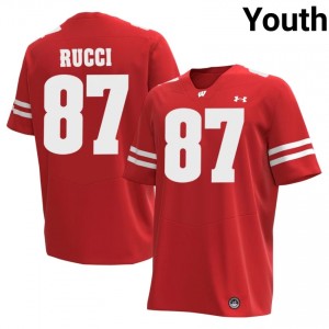 Red Hayden Rucci #87 Wisconsin Youth Jersey | Badger Nation Football Apparel 61049701