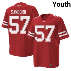 Authentic Jack Sanborn #57 Wisconsin Football 1980 Throwback Jersey | Red Youth NCAA Edition 92591589