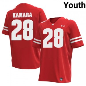 Red Jon Jon Kamara #28 Wisconsin Youth Jersey | Badger Nation Football Apparel 40216767