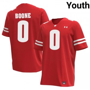 Red Justus Boone #0 Wisconsin Youth Jersey | Badger Nation Football Apparel 93947455