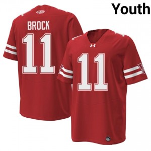 Authentic Kash Brock #11 UW Badgers Football 1980 Throwback Jersey | Red Youth Player Edition 80482917