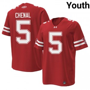 Authentic Leo Chenal #5 UW Badgers Football 1980 Throwback Jersey | Red Youth Player Edition 57793135