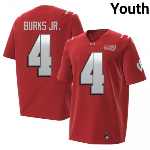 UW Badgers Marvin Burks Jr. Youth 2026 Jersey | #4 Red Player Football Gear 82702981