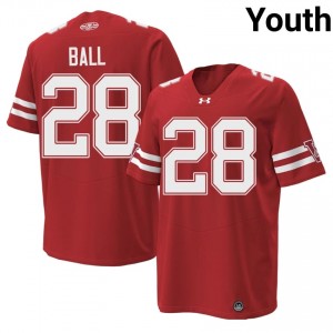 Authentic Montee Ball #28 UW Football 1980 Throwback Jersey | Red Youth College Edition 53649617