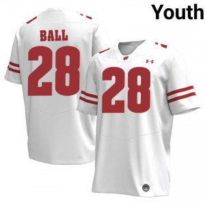 Montee Ball Wisconsin #28 Jersey | Official Badgers White Youth Player Football Uniform 93412710