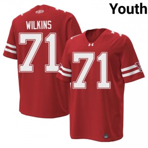 Authentic PJ Wilkins #71 Wisconsin Badgers Football 1980 Throwback Jersey | Red Youth University Edition 43995821