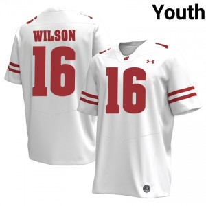 Russell Wilson Wisconsin #16 Jersey | Official Badgers White Youth University Football Uniform 82462569