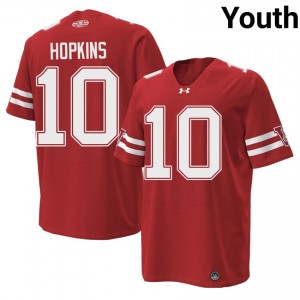 Authentic Ryan Hopkins #10 Badgers Football 1980 Throwback Jersey | Red Youth High School Edition 46726021