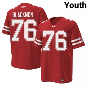 Authentic Stylz Blackmon #76 Badgers Football 1980 Throwback Jersey | Red Youth High School Edition 45713189