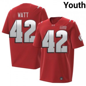 UW Badgers T.J. Watt Youth 2026 Jersey | #42 Red Player Football Gear 53909350