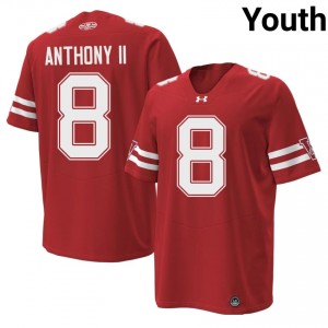 Authentic Vinny Anthony II #8 Badgers Football 1980 Throwback Jersey | Red Youth High School Edition 39241061