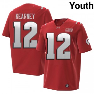 UW Badgers Zion Kearney Youth 2026 Jersey | #12 Red Player Football Gear 61294452